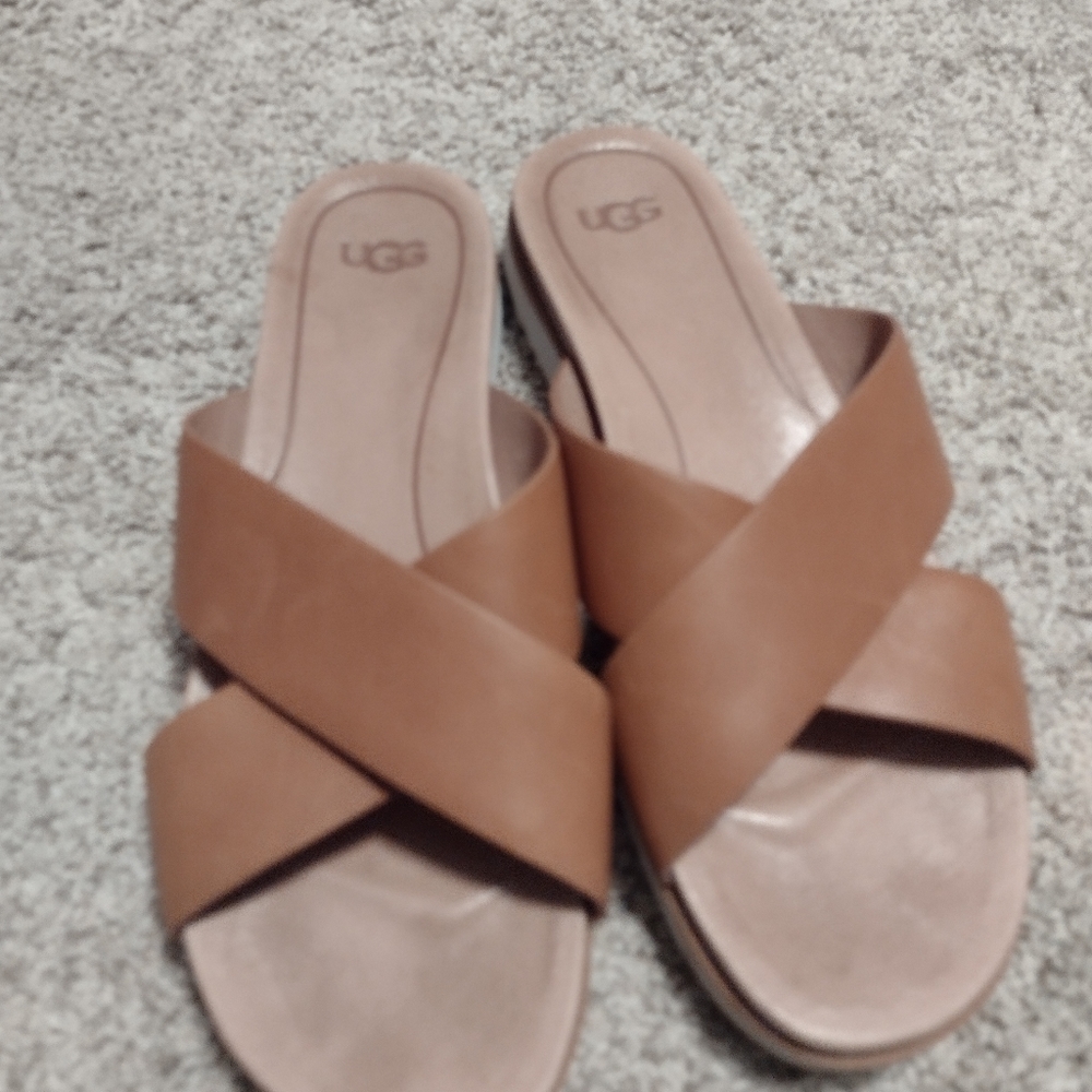 Leather Ugg Slides